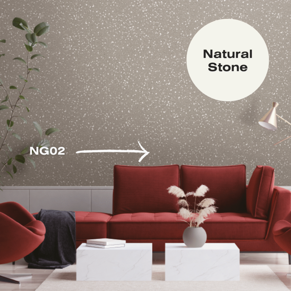 Natural stone wall wrap giving soft texture to interiors by WrapStyle Home